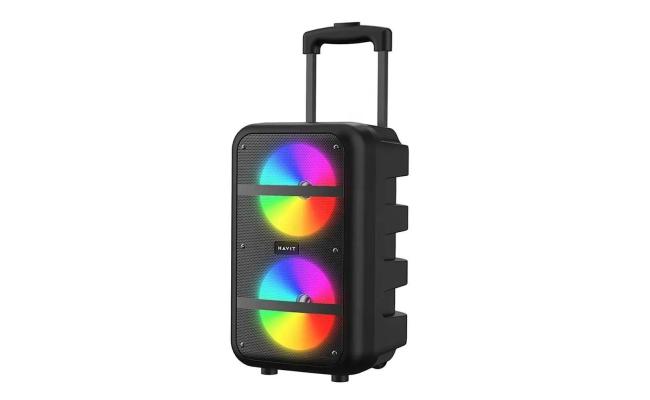 Havit SQ116BT Portable Bluetooth Black Trolley Speaker with Microphone